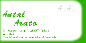 antal arato business card